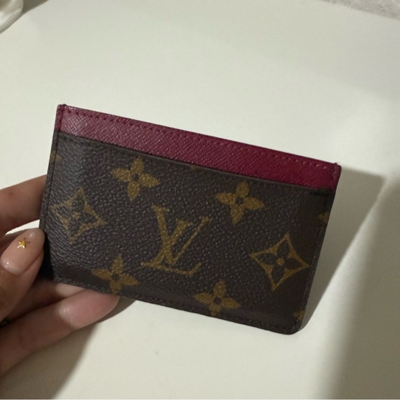 Louis Vuitton Accessories - Louis Vuitton Brown and Red Monogram Card Holder